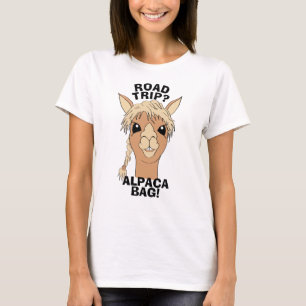 VägresaAlpaca hänger lös vitshumor T Shirt