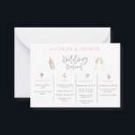 vägrutt för bröllop helg anteckningskort<br><div class="desc">Resväg för bröllop helg. Vattenfärgat champagne dricker roligt moderna illustrationer. En del av en matchande samling.</div>
