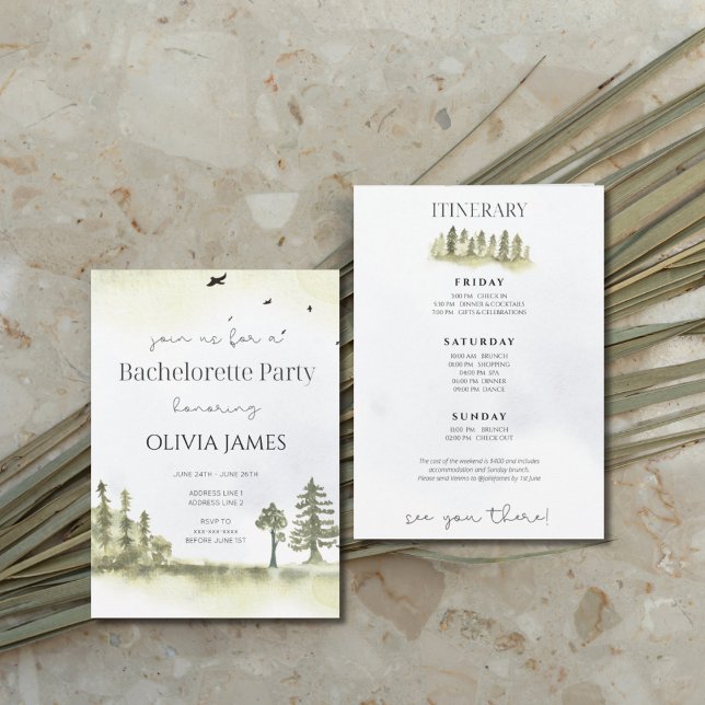 Vägrutten Camping bachelorette helg Inbjudningar (Skapare uppladdad)