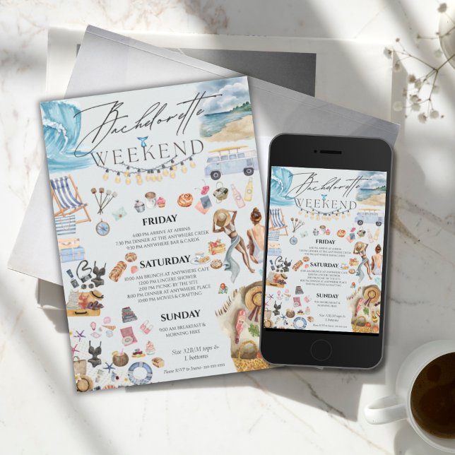 Vägrutten helg i Camp Bachelorette Inbjudningar (Skapare uppladdad)