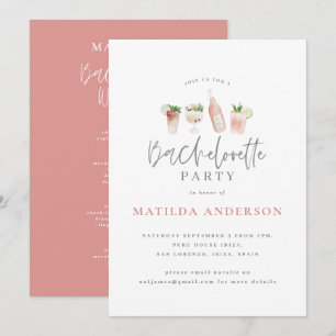 Vägrutten helg i Girly rosa drink bachelorette Meddelande