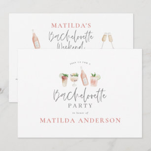 Vägrutten helg i Girly rosa Drycker bachelorette a Meddelande