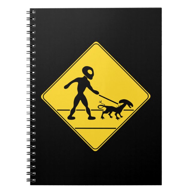 Vägskylt - Alien Crossing Anteckningsbok (Framsidan)