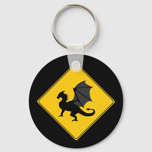Vägskylt - Dragon Keychain Nyckelring (Framsida)
