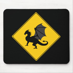 Vägskylt - Dragon Mousepad Musmatta