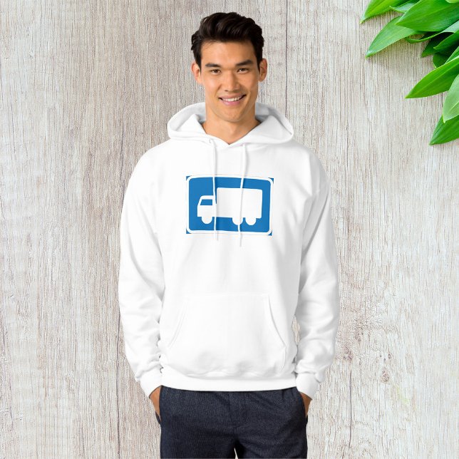 Vägskylt för Lastbilsled Blå Transport Symbol Hoodie (Skapare uppladdad)