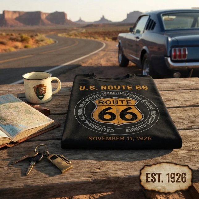 Vägskylt för Route 66 T Shirt (Skapare uppladdad)