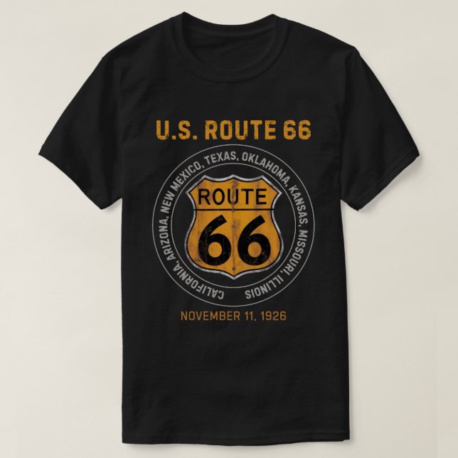 Vägskylt för Route 66 T Shirt (Design framsida)