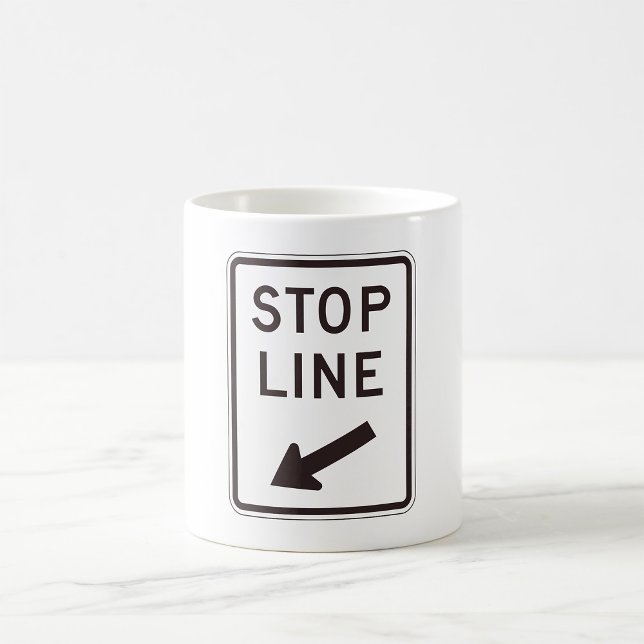 Vägskylt för stopplinje kaffemugg (Skapare uppladdad)