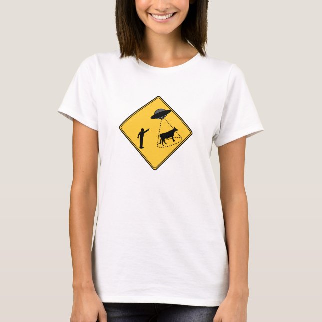 Vägskylt - Kow och UFO T Shirt (Framsida)