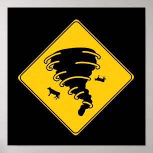 Vägskylt - Tornado Poster