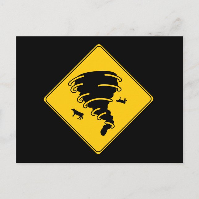 Vägskylt - Tornado Vykort (Framsida)