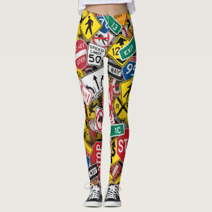 Vägskyltning för Roligt av förarinstruktör Leggings