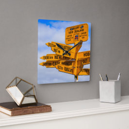 Vägslutet Fyrkantig Klocka