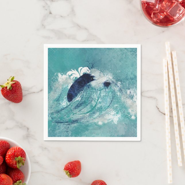 Vågspridning | Nautical Tidal Vatten Blue-Grönt Pappersservett (Insitu)