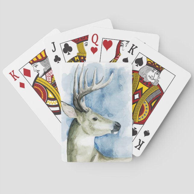 Vågställ - vattenfärg casinokort (Baksidan)