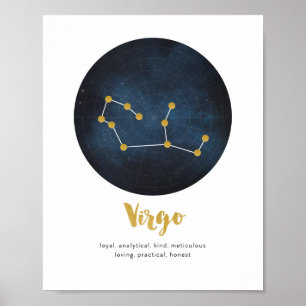 Vågstjärnteckentryck Poster
