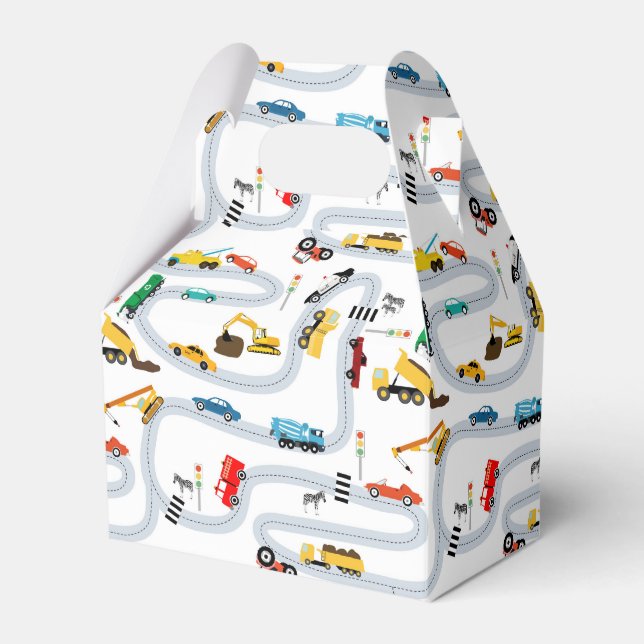 Vägtrafik transport Fordon och Lastbilar Presentaskar (Framsidan Sidan)