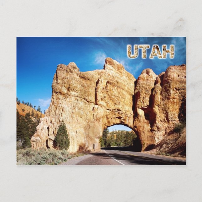 Vägtunnel, Red Canyon, Utah Vykort (Framsida)