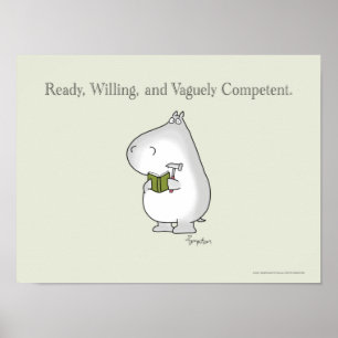 Vaguely Competof Hippo av Sandra Boynton Poster