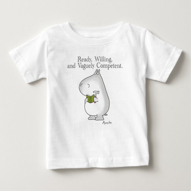 Vaguely Competof Hippo av Sandra Boynton T Shirt (Framsida)