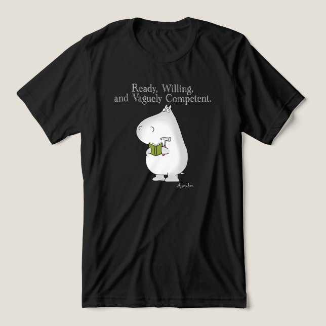 Vaguely Competof Hippo av Sandra Boynton T-Shirt (Design Framsida)