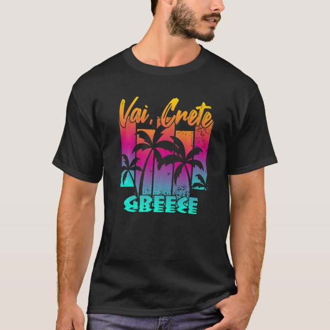Vai Crete Creece T Shirt (Framsida)
