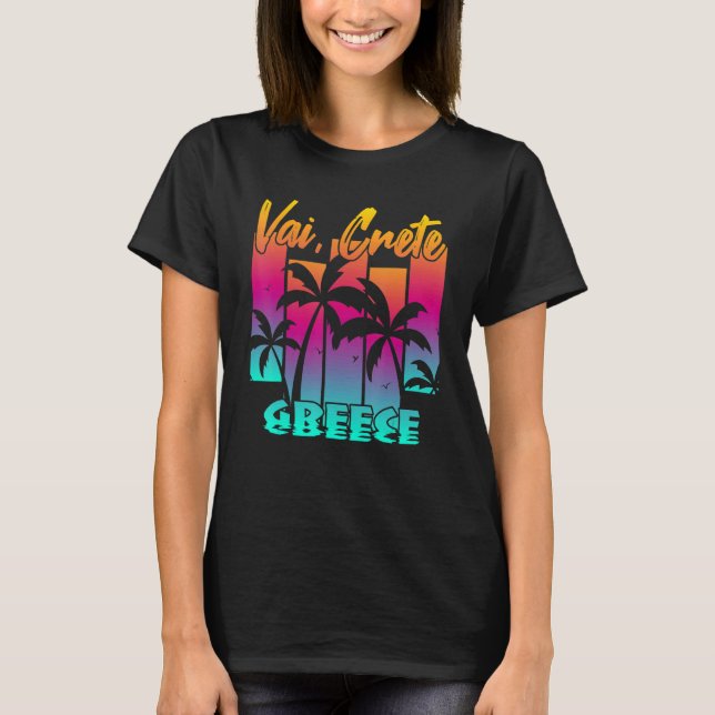 Vai Crete Creece T Shirt (Framsida)