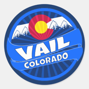 Vail Colorado bergsburkdekal Runt Klistermärke