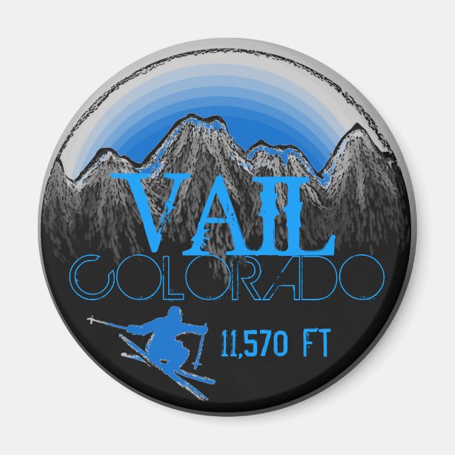 Vail Colorado Blue ski bergmagnet Magnet (Framsidan)