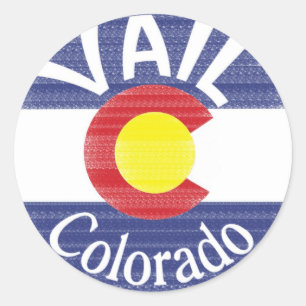 Vail Colorado cirklar flagga Runt Klistermärke
