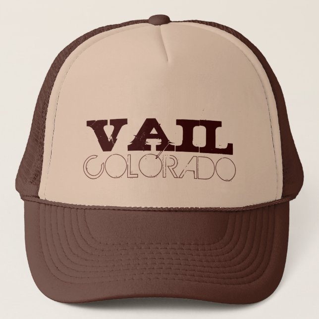 Vail Colorado, enkel brun hatt Truckerkeps (Framsida)