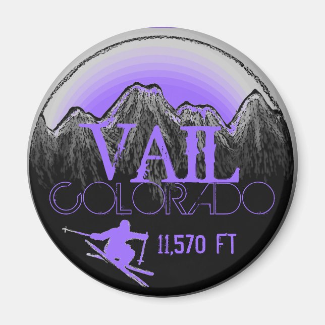 Vail Colorado lila ski bergmagnet Magnet (Framsidan)