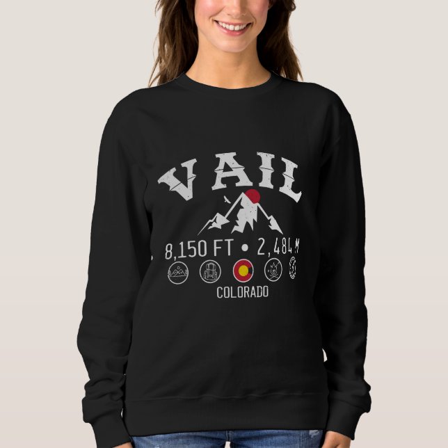 Vail Colorado Mountain Minimalist Souvenirs T Shirt (Framsida)