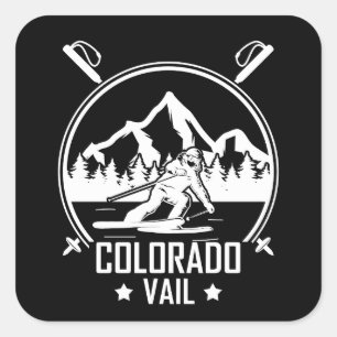 Vail Colorado Ski Fyrkantigt Klistermärke