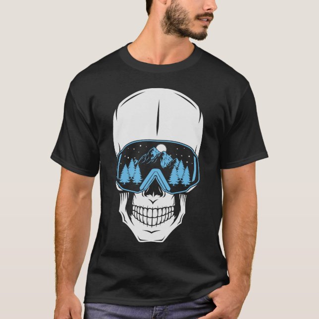 Vail Colorado - Ski & Snowboard Skeleton T Shirt (Framsida)