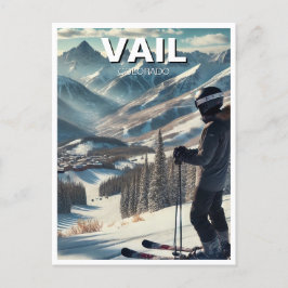 Vail Colorado Ski Snowboard Vykort