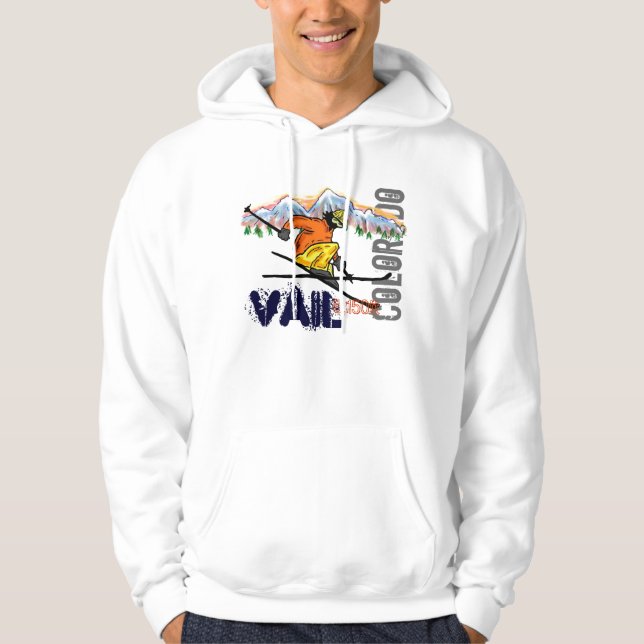 Vail Colorado skidar höjdhoodien Sweatshirt (Framsida)