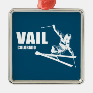 Vail Colorado Skier Julgransprydnad Metall