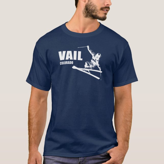 Vail Colorado Skier T Shirt (Framsida)