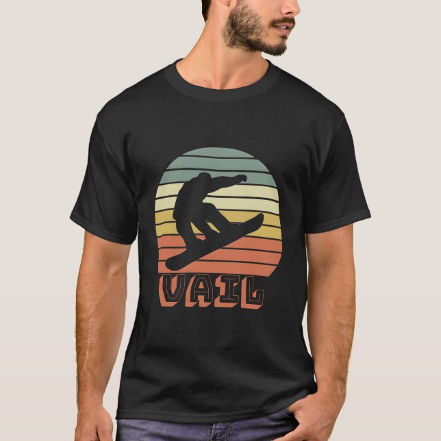 Vail Colorado Snowboarder Äventyr T Shirt (Framsida)