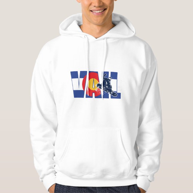 Vail Colorado Snowboarder Hoodie (Framsida)