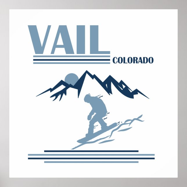 Vail Colorado snowboarding Poster (Framsidan)