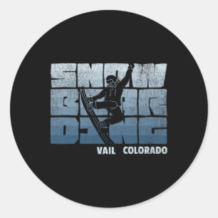 Vail Colorado Snowboarding Resort Coola Vintage Sn Runt Klistermärke