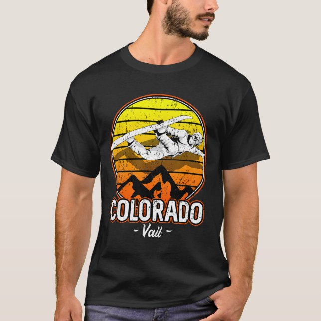 Vail Colorado Snowboarding T Shirt (Framsida)