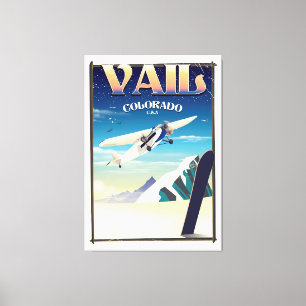 Vail Colorado vintage resor poster Canvastryck
