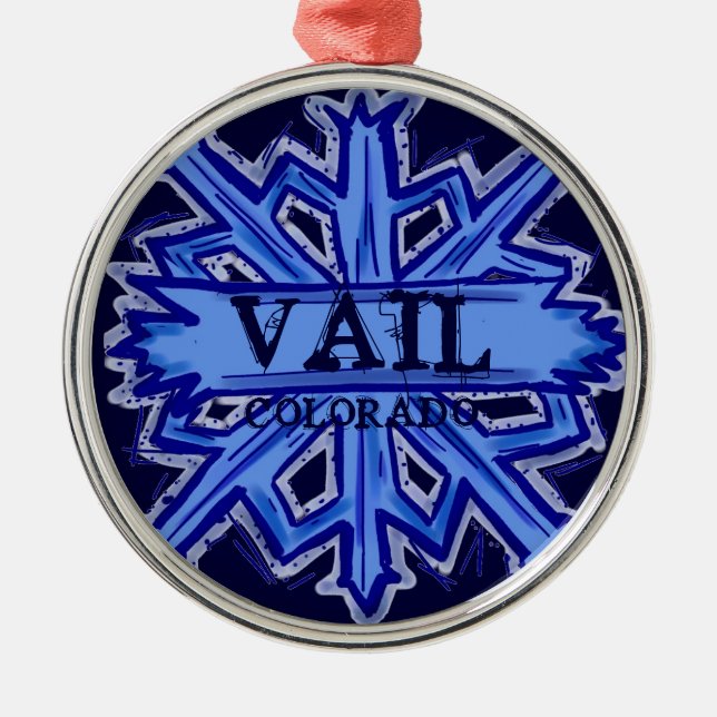 Vail Colorado vintersnöflakornament Julgransprydnad Metall (Framsidan)