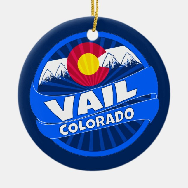 Vail Colorados bergsbränning Julgransprydnad Keramik (Framsidan)