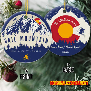 Vail Mountain Colorado Flagga - Sunset Ski Souveni Julgransprydnad Keramik
