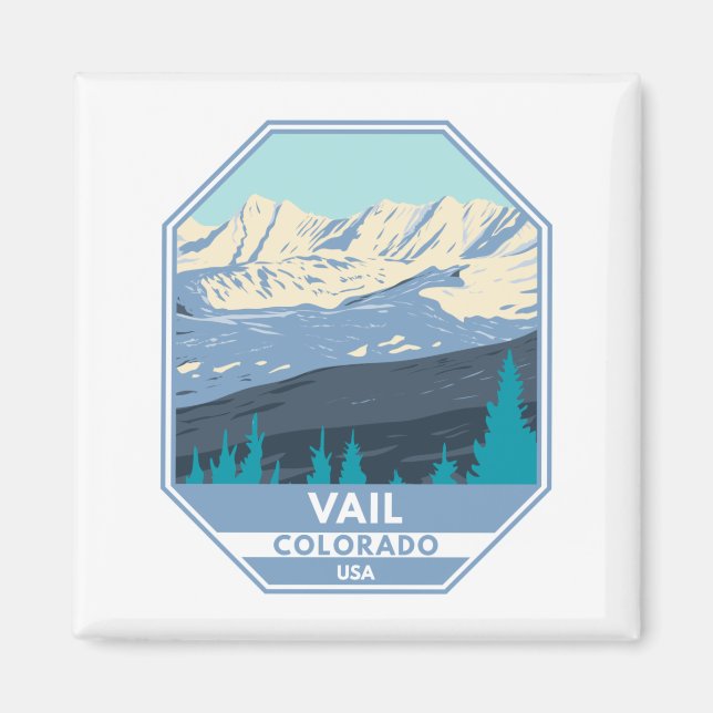Vail Ski Area Winter Colorado Magnet (Framsidan)